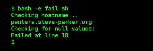 failing script output